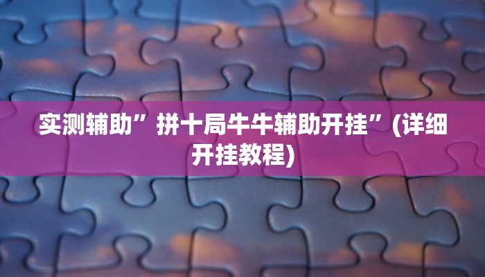 实测辅助”拼十局牛牛辅助开挂”(详细开挂教程)