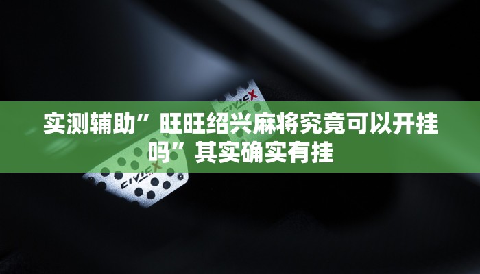 实测辅助”旺旺绍兴麻将究竟可以开挂吗”其实确实有挂