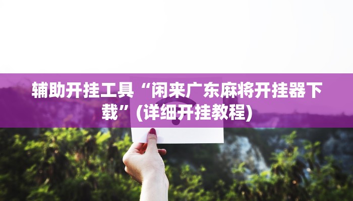 辅助开挂工具“闲来广东麻将开挂器下载”(详细开挂教程)