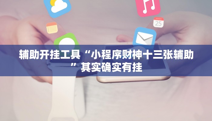 辅助开挂工具“小程序财神十三张辅助”其实确实有挂