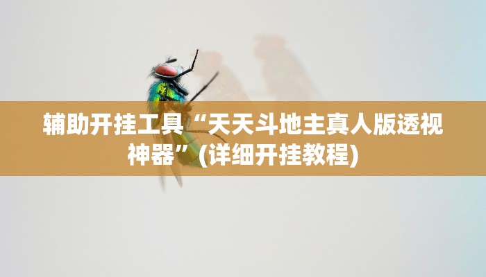 辅助开挂工具“天天斗地主真人版透视神器”(详细开挂教程)