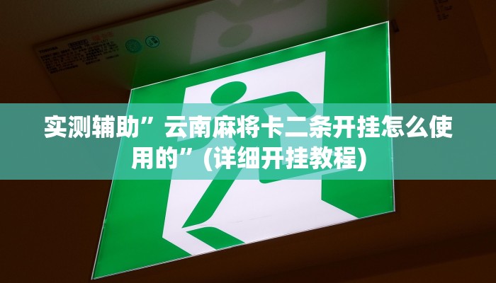 实测辅助”云南麻将卡二条开挂怎么使用的”(详细开挂教程)
